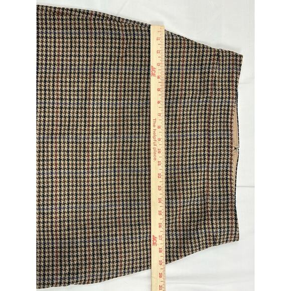 J.Crew Factory Wool-Blend Lined Mini Skirt Houndstooth Brown Size 10 Preppy - Picture 6 of 9